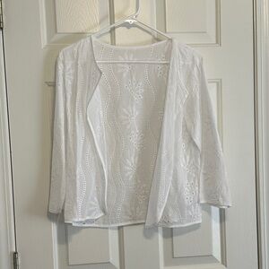 White Lace Open Cardigan